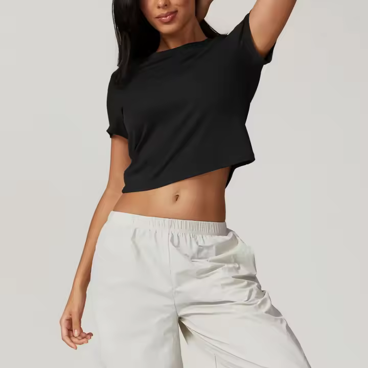 Camiseta Deportiva de Yoga de Manga Corta Secado Rápido, Hoodie de Gimnasio Holgado, Material de Nylon, Perfecto para Entrenamiento y Exercicio al Aire Libre - 1