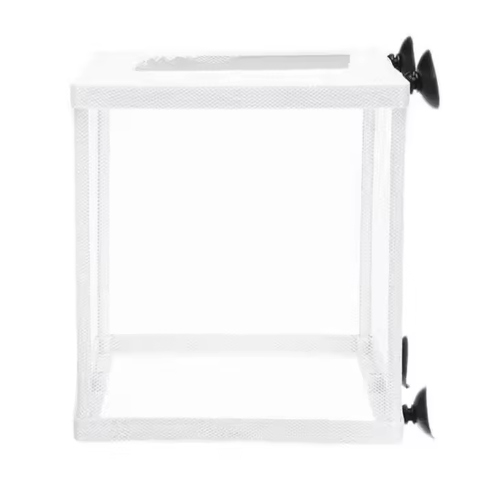 Caja para cría de peces de acuario, colgante con ventosas, red de aislamiento para cría, incubación segura, incubación de peces para bebés - 1