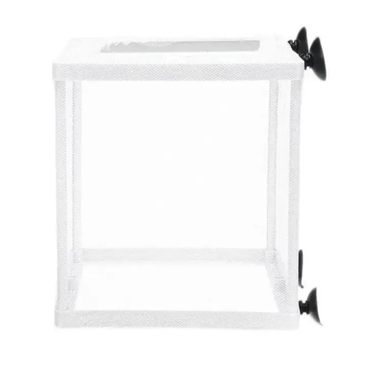 Caja para cría de peces de acuario, colgante con ventosas, red de aislamiento para cría, incubación segura, incubación de peces para bebés - 1