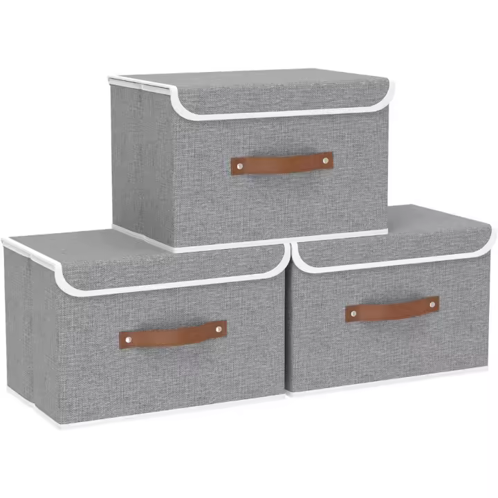 Cajas de Almacenamiento de Tela Plegables 45l. x 30an. x 30al. Organizadoras con Tapa - 1