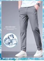 Pantalones de Seda de Hielo de Verano Cintura Elástica Recta Transpirables para Hombres - details 0