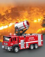 Camión de bomberos de aleación para niños, modelo de coche fundido a presión, simulación de vehículos de ingeniería de agua rociables, luz de sonido, juguete para regalo, 1/50 - details 3