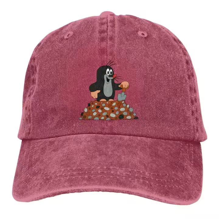 Moda trabajo duro Krtek The Mole dibujos animados Retro gorra de béisbol algodón protección solar gorras Unisex Casual Golf sombreros - 1