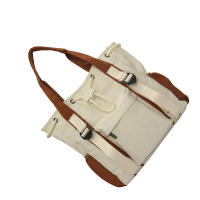 Bolso de hombro de nailon ligero con asa superior de gran capacidad, negro y blanco, para guardar cosméticos y teléfonos móviles - details 3