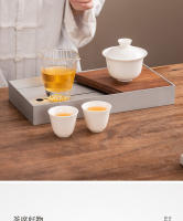 Regalos de empresa de publicidad al aire libre de alta gama, juego de tazas de té con tapa de viaje de Kung Fu de porcelana de jade de grasa de cordero, recto - details 16