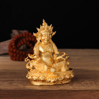 Dios amarillo de la riqueza, exquisita imitación de latón, chapado en oro de Nepal, estatua de Buda Bala tibetano tántrico, adorno para el hogar - details 5