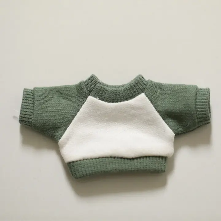 Ropa de muñeca de algodón, camiseta interior a rayas, ropa de muñeca de felpa de Color sólido, suéter de 15cm, ropa de muñeca sin atributos de alta calidad - 1