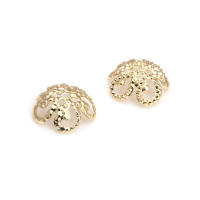 50 Uds. De cuentas redondas de latón de Color dorado de 18K, tapas de hojas de árbol y flores, suministros para hacer cuentas de joyería, accesorios Diy - details 30