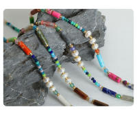 Piedra natural recordada Perlas de Agua Dulce collar de cuentes de mano Colgante de joyería de moda collar de Perlas. Regalo elegante. Joyas y glamurosas - details 6