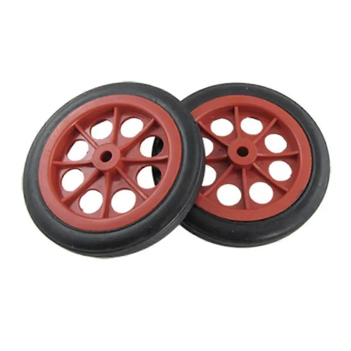 Carrito de compras reemplazable de 2 piezas con ruedas de 4,4" rojo negro - 1