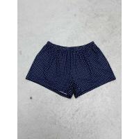 Pantalones cortos básicos cómodos e informales sueltos con botones de cintura elástica tejidos a rayas de verano para mujer - details 63