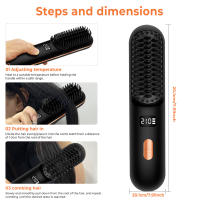 Alisador de pelo inalámbrico recargable Mini alisador de pelo Rollo de iones negativos Alisado de doble propósito Alisado de cabello rizado Multifunción - details 4
