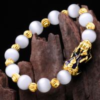 Pulsera de cobre puro que cambia de Color Pixiu Feng Shui, regalo de piedra de ojo de gato para hombre y mujer, amuleto de buena suerte, joyería - details 0