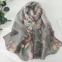 Verde Hierba mujeres elegante gasa Georgette Bandana bufanda verano playa protector solar fino Hijab - details 22