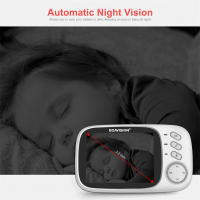 Monitor de vídeo inalámbrico para bebé, 2,4G, 3,2 pulgadas, LCD, 2 vías, Audio, habla, visión nocturna, vigilancia, cámara de seguridad para niñera - details 4