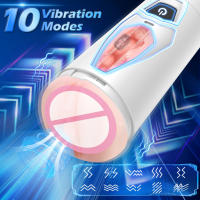 Masturbadores automáticos masculinos 2 en 1 de doble cabeza, copa vibradora, mamada, vagina de bolsillo, simulación de vagina, masturbador vaginal, extensión de entrenamiento, juguetes sexuales masculinos para adultos - details 0