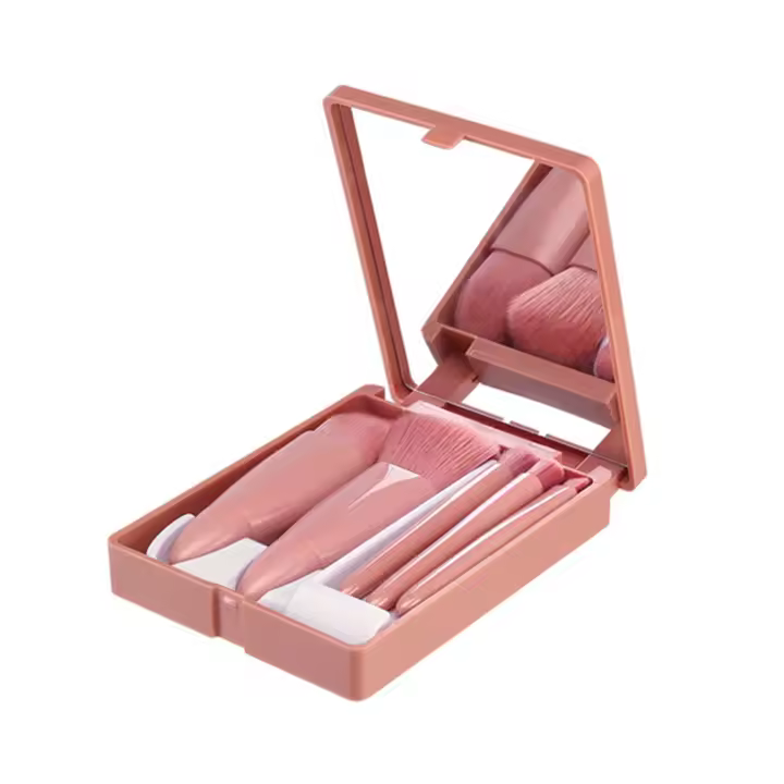 Juego de brochas de maquillaje portátiles, herramienta de belleza para base, colorete en polvo, sombra de ojos, mezcla - 1