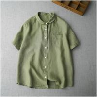 camisa de mujer Camisa de manga corta 100% lino - details 4