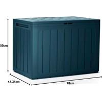 jardin 190 litros Boardebox de plastico en color antracita 78 x 43,3 x 55 cm - details 3