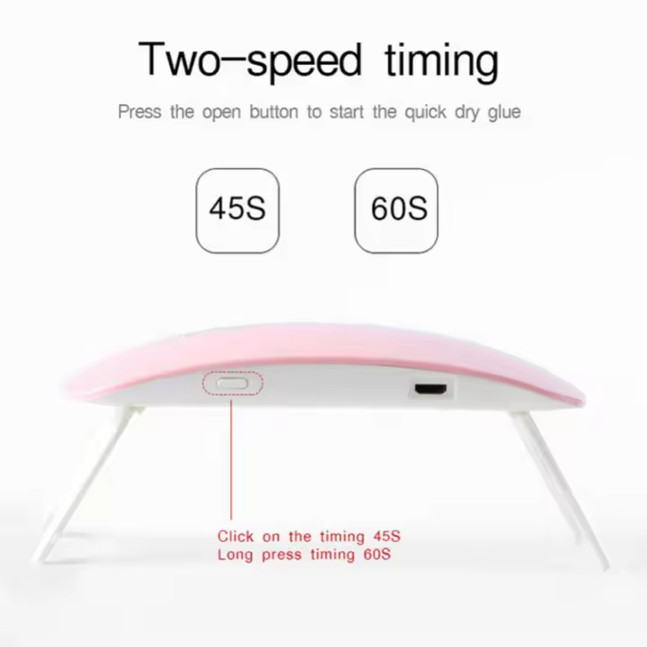 Mini lámpara UV LED de 6W, máquina de secado de uñas portátil, 3LED, USB - 1