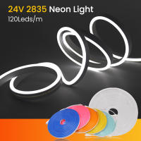 Tira Flexible de luces LED de neón, 24V, 2835, 120LED/m, señal de 5x11mm, IP67, cinta de cuerda impermeable con interruptor de atenuación táctil - details 1