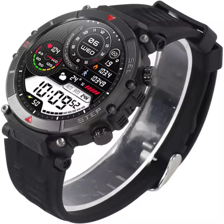 Reloj Inteligente Hombre con Llamadas,1,39 Pulgada Smartwatch Deportivo con Podometro Pulsometro SpO2 Sueño Presion Arterial Pulsera Actividad 5ATM Reloj Digital para iOS Android 3 Correas - 1