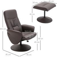 Reclinable hasta 145° °   y Giratorio 360° °   con Respaldo Ajustable para Salón Dormitorio Oficina 76x81x101 cm Negro - details 11