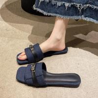 Sandalias de verano 2025 para mujer Punta cuadrada y correa sencilla Diseño vaquero para exteriores - details 7