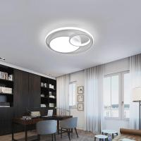 Goeco Lámpara de techo LED moderna blanca 50W Acrílico Redondo Luz fría Montaje semi-flush - details 7