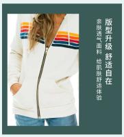 Nuevas sudaderas con capucha con cremallera Aviator Nation para mujer, jersey holgado de manga larga con 5 rayas de arcoíris - details 3