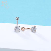 ZS-Anillo de Ombligo de acero inoxidable para mujer, Piercing redondo, joyería de Ombligo, cristal de corazón, 14G, 1 unidad - details 10