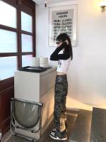 Pantalones informales de camuflaje para mujer, Pantalón recto Harajuku de Hip Hop, holgados, Unisex, Cargo, combina con todo, básicos, Chic - details 3
