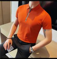 Polo de manga corta bordado de malla transpirable de verano para hombre, camiseta informal de negocios con solapa y media cremallera, - details 37