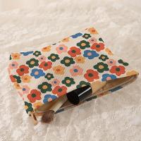 Bolso De Maquillaje De Corduroy Con Estampado Floral Y Cierre De Cremallera Diseño Minimalista Multifuncional Y Ligero Para Almacenamiento De Cosméticos - details 3
