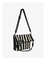 Bolso de mano informal de gran capacidad, de lona a rayas, con un solo hombro oblicuo. - details 8
