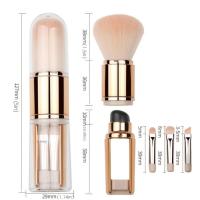 Juego de brochas de maquillaje lavables para sombra de ojos, suave y conveniente, 5 en 1, a prueba de polvo, estirable, corrector - details 1
