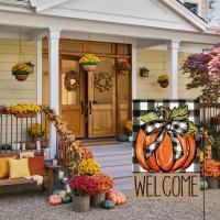 Bandera de jardín ,decoración exterior de otoño,doble cara, otoño, Acción de Gracias, decoración de Halloween - details 0