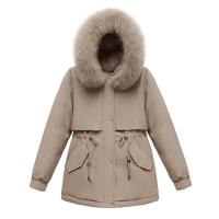 Parka cálida de invierno, abrigo de algodón polar con capucha de piel y bolsillos para clima frío al aire libre - details 7