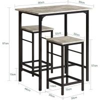 Juego de Mesa Comedor Conjunto de Mesa Alta de Bar con 4 Taburetes y 1 Mesa Gris - details 48
