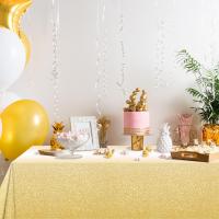 1pc gradiente Pastel rosa oro manteles desechables mantel de plástico cubierta de mesa rectangular para boda cumpleaños 54X108 pulgadas - details 12