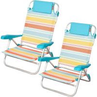 Pack de 2 sillas Plegables multiposición para Playa, jardín, terraza o Camping, 5 Posiciones Diferentes, Medidas 48x46x84 cm, Altura 21 cm, Reforzadas, Incluye asa de Transporte (85479) - details 14