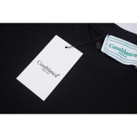 Camiseta Deportiva de Algodón Puro para Hombres Cuello Redondo, Estampado de Logotipo Delantero, Estilo Básico Casual para el Verano - details 3