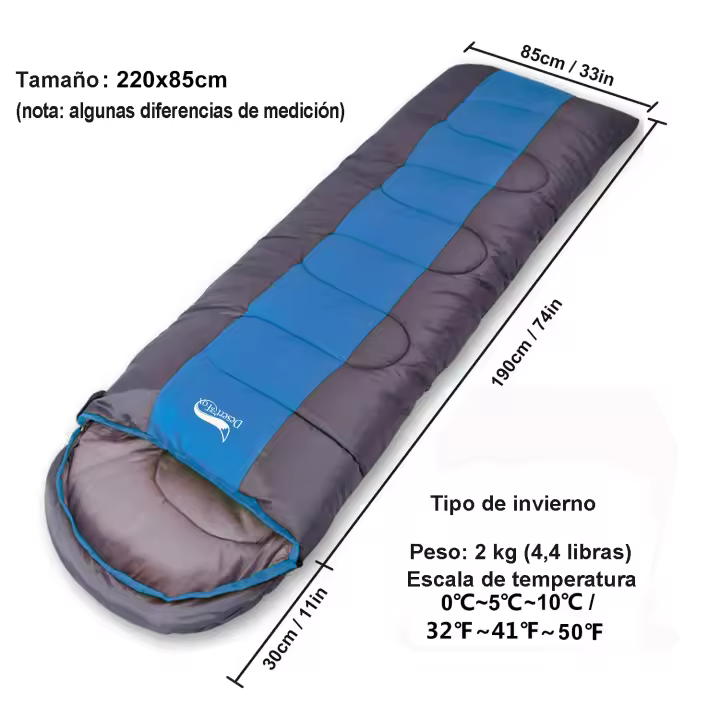 Desert & Fox-Saco de dormir Ligero para acampar, 4 alojamientos, sobre caliente y frío, Saco de dormir para mochilero, Viajes al Aire Libre, senderismo - 1
