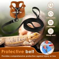 Conjunto de Correa y Lazo de Dragón de Barba de Cuero Suave Ajustable para Reptiles 3Pcs - details 5