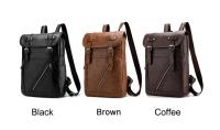 Mochila de cuero para hombre y mujer, morral de estilo universitario, resistente al agua, sencillo y Popular, estilo Retro coreano - details 4