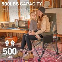 Silla de Camping Plegable 230KG Cargable Silla Plegable 62cm Anchura de Asiento con Bolsillo Lateral y Portavasos Silla Plegable de Gran Tamaño para Camping Exterior Balcón Jardín - details 21