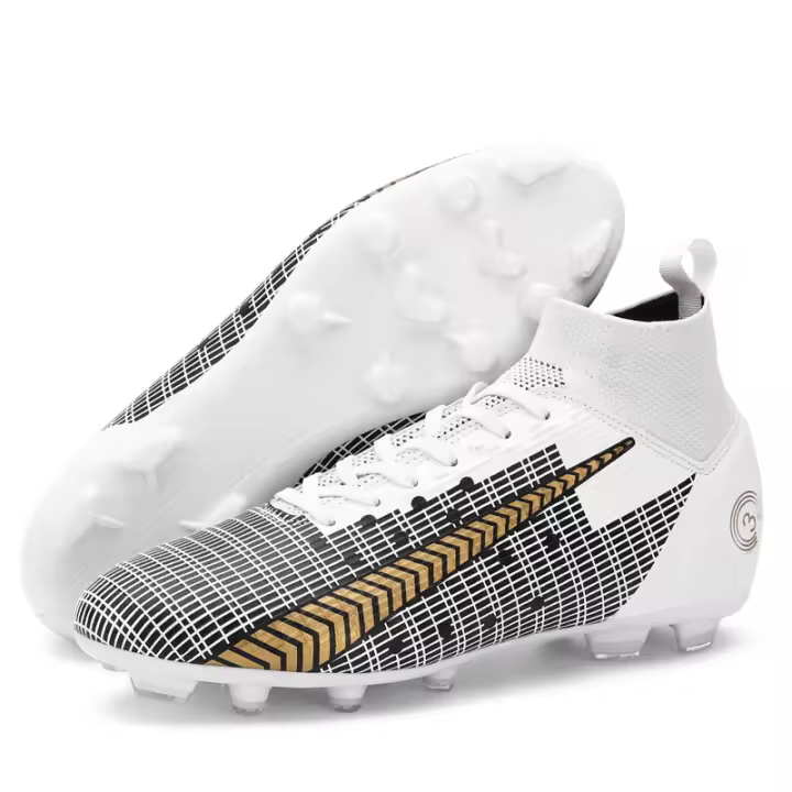 Zapatos de fútbol de entrenamiento para césped con uñas rotas largas y transpirables de caña alta para hombres y mujeres - 1