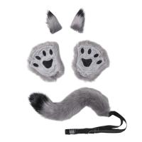 Faux Fur Fox Cat Ears Hair Clip Tail Gloves Set Fluffy Wolf Fox Cosplay Costume Animal Dress Up Fancy Dress Accessories Halloween Role Play Party Costume Couples sex toys - details 8