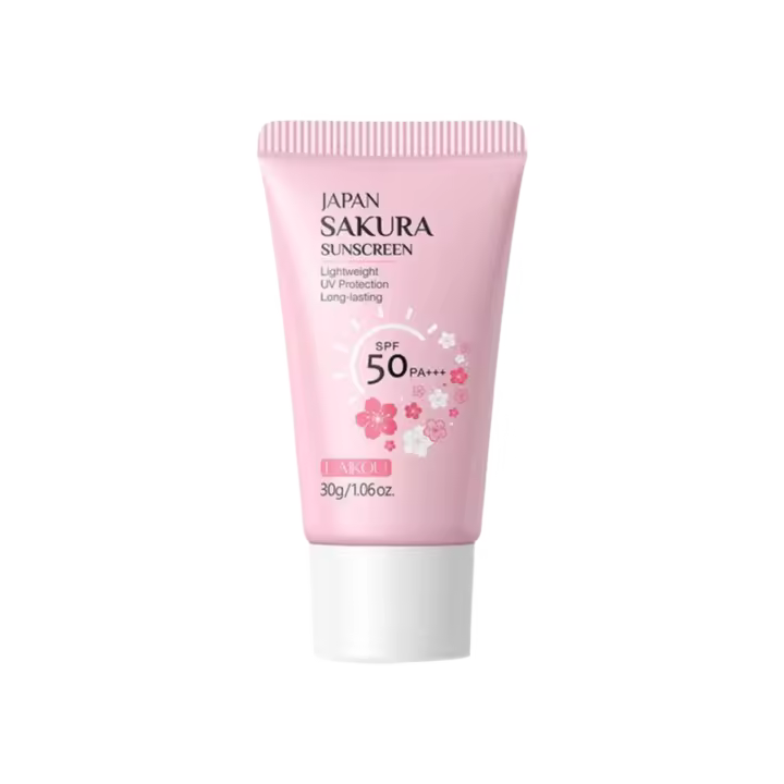 Sakura Crema de protección solar Bloqueador solar facial SPF50 Conjunto de aislamiento iluminador hidratante - 1