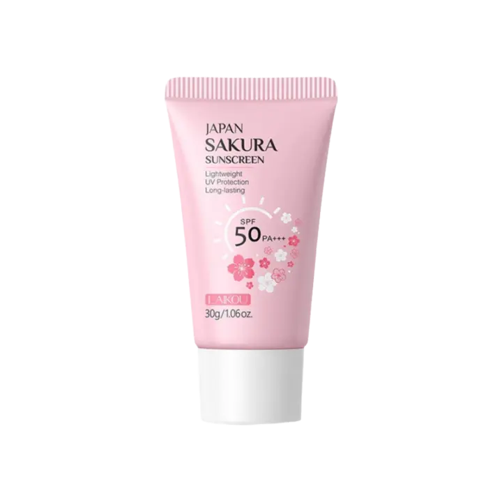 Sakura Crema de protección solar Bloqueador solar facial SPF50 Conjunto de aislamiento iluminador hidratante - 1